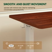 FLEXISPOT 55x28 Home Office Height Adjustable Standing Desk with Hooks, Ergonomic Electric 2-Stage Stand Up Computer Desk, White and Mahogany