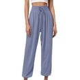 thumbnail image 1 of Vaqueros cargo de cintura media para mujer: pantalones vaqueros elásticos de pierna ancha con bolsillos, tallas pequeñas, tejido suave, ideales para primavera/verano., 1 of 4