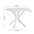 thumbnail image 6 of MAYEERTY Modern Dining Table Cross Legs Tempered Glass Top Minimalist Small Homes, 6 of 9