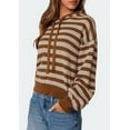 thumbnail image 4 of PRETTYGARDEN Womens Striped Sweaters Fall Pullover Hoodies Y2K Casual Long Sleeve Tops Winter Fashion Clothing, 4 of 8