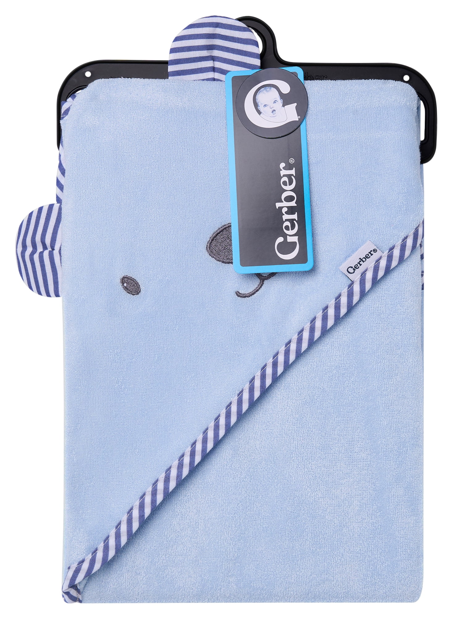 Gerber Baby Boy Blue Absorbent Hooded Towel, One Size