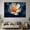 Blue, variant on Mudket Framed Wall Art Ready to Hang, Blue White Orange Daisy Abstract Floral Print, Modern Flower Wall Decor Canvas Artwork for Living Room Bedroom Office, Botanical Wall Pictures - 12"L x 8"W