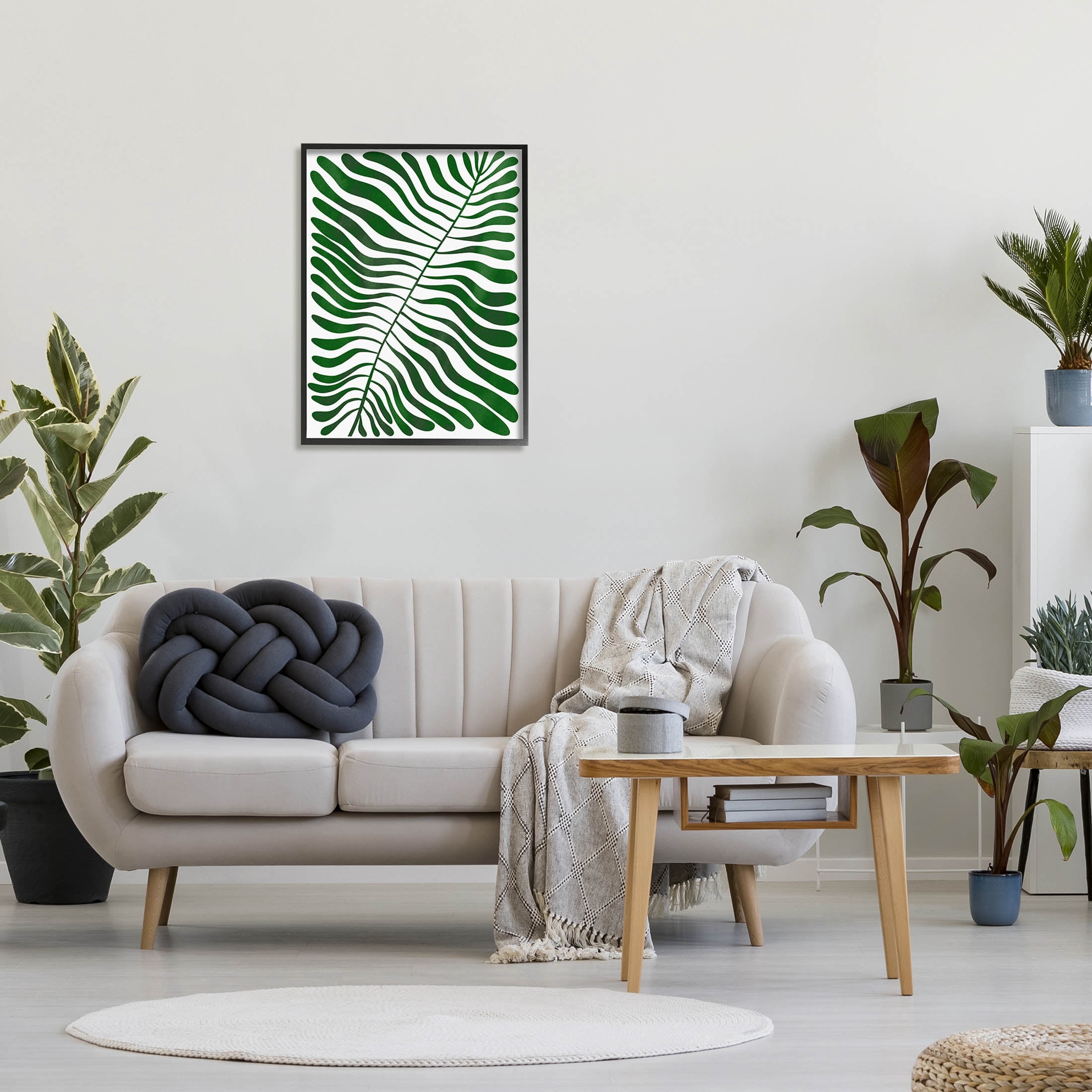 Abstract Fern Botanical Leaf Botanical & Floral Graphic Art Black Framed Art Print Wall Art