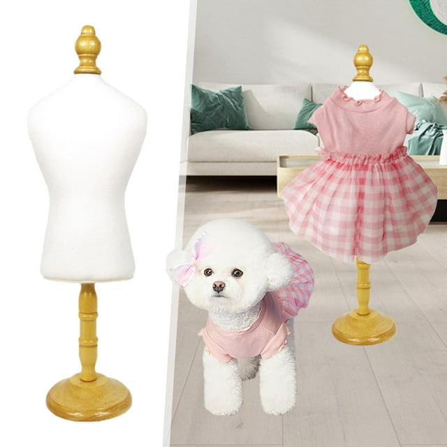 Mannequin de Forme pour Mini Chien, Chaîne de Bijoux, Présentoir, Support d'Exposition, Modèle de Poupée, Couleur Bois