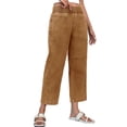 thumbnail image 2 of Elastic High Waist Women Wide Leg Loose Denim Pants Ankle Jeans, 2 of 6