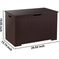thumbnail image 5 of HYJY Storage Chest, 30 inches Toy Chest Box Organizer with 2 Safety Hinges, Wooden Entryway Storage Bench, Brown, 5 of 15