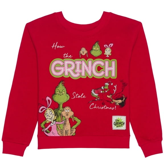 Dr. Seuss - How The Grinch Stole Christmas - Girls Long Sleeve Crewneck Fleece
