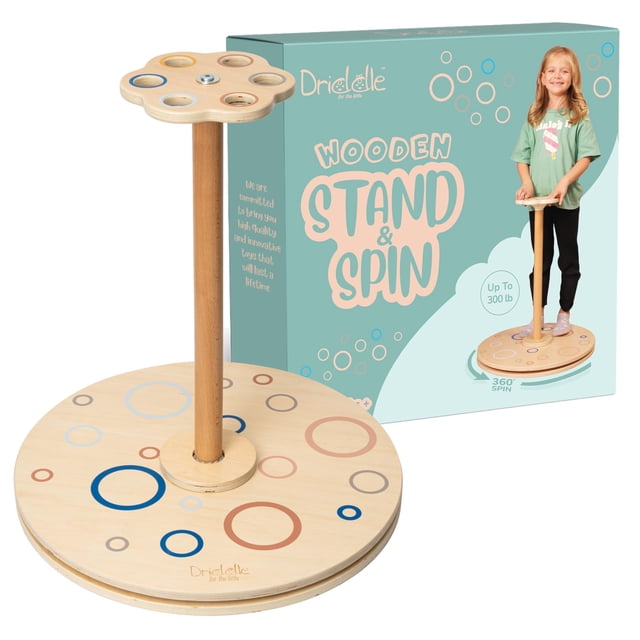 Driddle soporte de madera y juguete giratorio | Tabla de equilibrio con soporte giratorio de 360°, juguetes para niños de 2, 3, 4, 5 años, cumpleaños para niño niña, 18 meses o más, juguete para niños