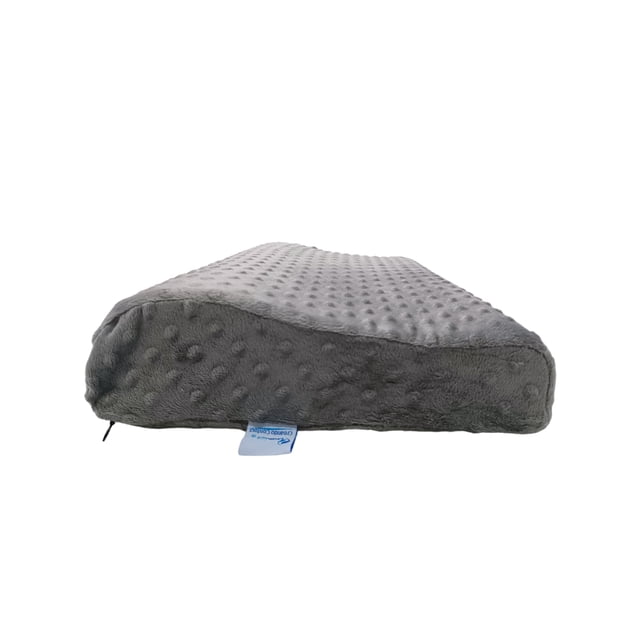 Almohada Cervical para descanso Lunics® Tela Minky Color Gris Oxford