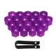 thumbnail image 1 of Paquete de 20 tapas centrales de pernos para tuercas de rueda, 0,74 pulgadas, fácil de instalar, clip negro Púrpura Sharpla Cubierta de tuerca de rueda universal de 19 mm, 1 of 8