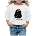 thumbnail image 2 of Tfken Christmas Cute Sweatshirts For Girls Black Cat Graphic Fall Winter Pullover Long Sleeve Crewneck Soft Casual Top Xmas Holiday Party Clothes Size,3-10 Years White, 2 of 4
