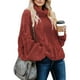 thumbnail image 1 of Suéter de cuello alto informal holgado para mujer, suéter holgado informal con solapa, 1 of 5