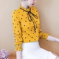 thumbnail image 2 of Blusa de gasa con cuello redondo y volantes para mujer, blusa de manga larga con estampado de lunares, otoño 2022, 2 of 6