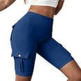 thumbnail image 5 of UDAUDU Womens High Waisted Shorts Workout Stretchy 2026 Summer Tummy Control Yoga Pants with Multi Cargo Pockets Butt Lifting Leggings Navy XL, 5 of 6