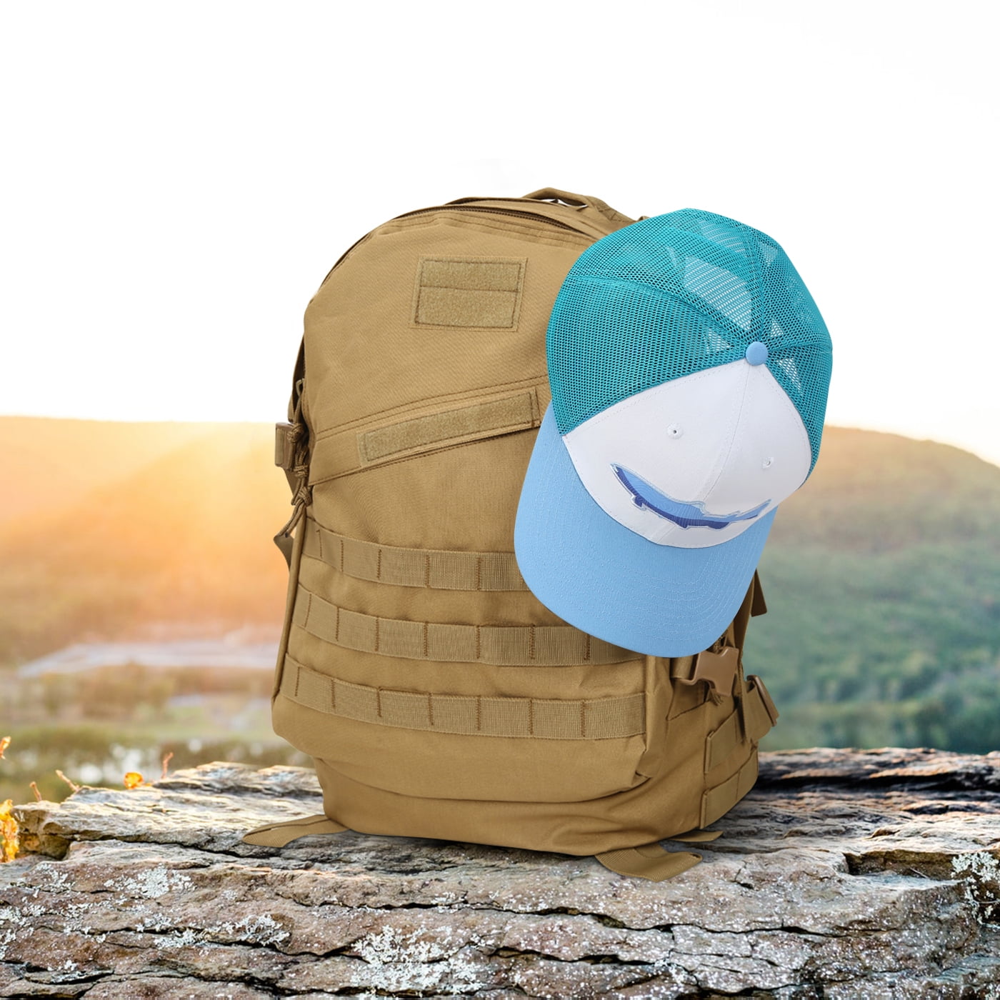 HDE Trucker Hat - Performance Outdoor Snapback Adventure Hats for Men Arctic Char