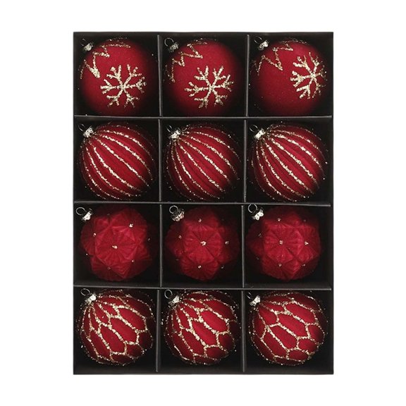 12PC Christmas Balls Ornaments Shatterproof Decorative Hanging, Xmas Baubles for Christmas Tree Holiday Decor, Wedding Winter Party Wreath Home,3.15 Inch