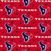 NFL Houston Texans 58" 100% Polyester Fleece Sports Logo Fabric By the Yard, Red