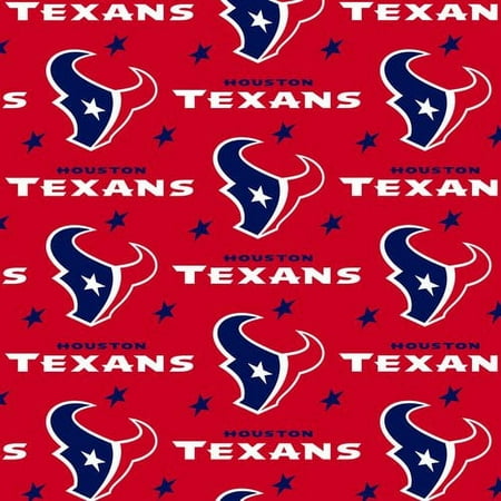 NFL Houston Texans 58" 100% Polyester Fleece Sports Logo Fabric By the Yard, Red