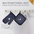 thumbnail image 4 of Yayeee Oven Mitts and Pot Holder Set of 4 Heat Resistant Kitchen Gloves Baking Hot Pad, White Cat Planet, 4 of 5