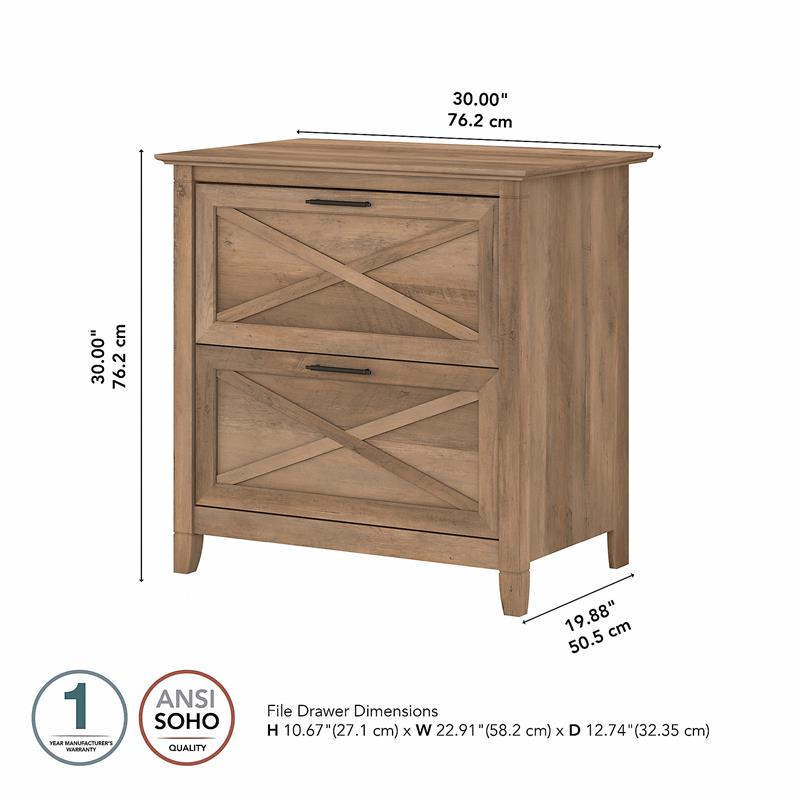 Home Square 2 Piece Lateral Filing Cabinet Set with 2 Drawer in Reclaimed Pine - image 4 of 8