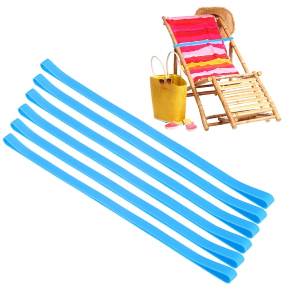 Uxcell 6-Pack Towel Bands for Beach Chairs, Reusable Beach Towel Clips Elastic Windproof Strap Holder for Cruise Ship/Pool Chairs/Vacation Essentials/Christmas Gifts[Sky Blue]