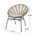 thumbnail image 3 of Itzel Outdoor Wicker Dining Chairs with Cushions, Set of 2, Light Brown and Beige, 3 of 8
