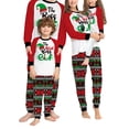 thumbnail image 1 of Inevnen Matching Christmas Pjs For Family Elf Pajamas Holiday Sleepwear Sets Letters Print Top and Pants, 1 of 8