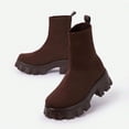 thumbnail image 3 of Women's Knitted Sock Boots Thick Bottom Mid Heel Comfortable Winter Fashion Soft Knit Material, 3 of 5