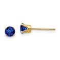 thumbnail image 1 of 4 mm 14K Yellow Gold September & Sapphire Post Earrings, Pair, 1 of 1