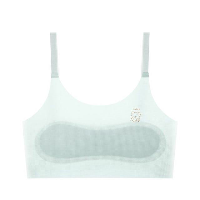 BYHONG Training Bras For Girls Teen Girls Sports Bras Comfort Soft Solid Color Bras Light Green L