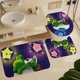 thumbnail image 5 of Juego de 4 cortinas de ducha Yoshi con alfombrillas antideslizantes, tapa de inodoro y alfombrilla de baño, cortina de ducha impermeable con decoración de dibujos animados para baño con 12 ganchos,, 5 of 8