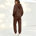 thumbnail image 4 of Garbnen Fleece Lined Sweatsuits 2pcs Sets Womens Hoodie Jogger Sweatpants Set Fluffy Flannel Fuzzy Matching Sweat Sets for Women Brown M, 4 of 6