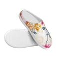 thumbnail image 3 of Lsque Colorful Flowers Pattern Womens Comfort Cotton on Scuff With Memory Foam and Anti-skid Sole Slipper-44/45, 3 of 7