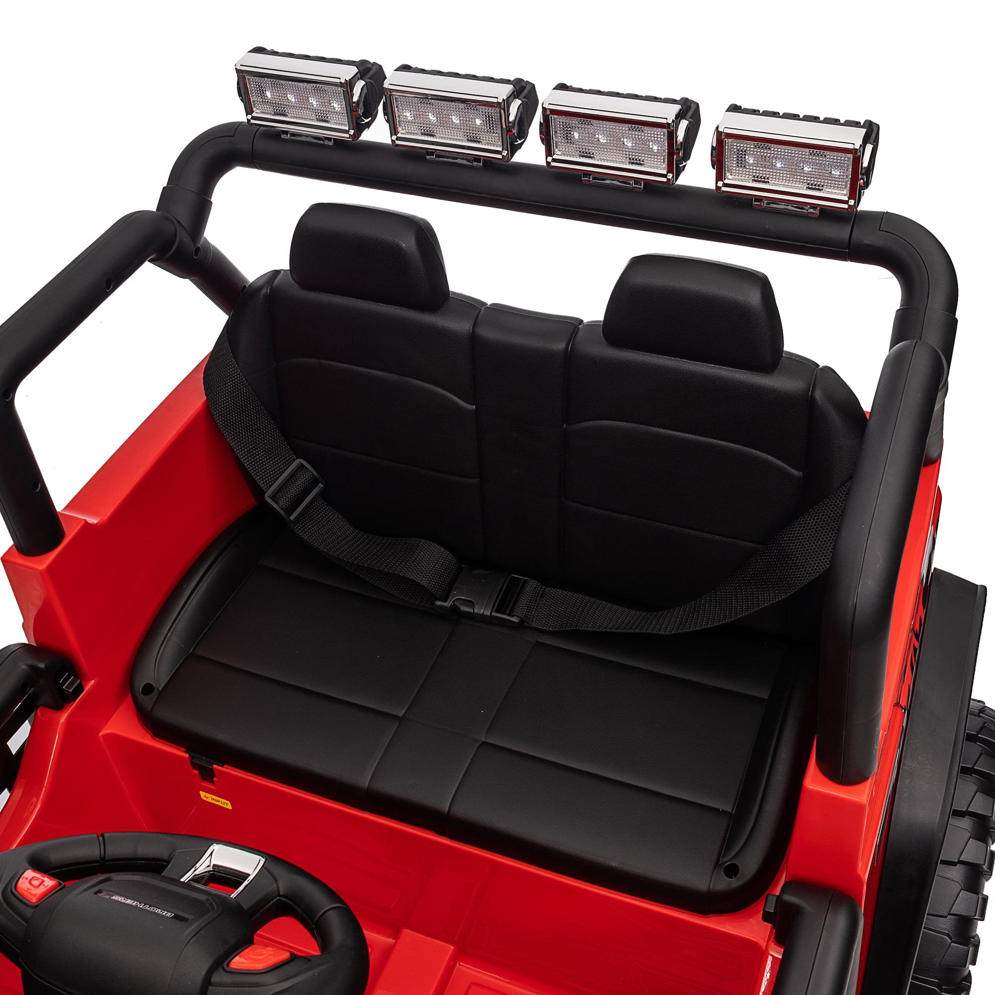 Joyracer 12V Kids Ride On Truck Car with Parent Remote Control & 2 Seater,2* 55W Motor,9 AH Battery Powered Toy Car with Spring Suspension,3 Speeds,LED Lights,Bluetooth Music for Girl Boy, Red