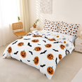 thumbnail image 3 of Homewish Cartoon Halloween Duvet Cover Queen for Kids, Orange Pumpkin Bat Spooky Queen Bedding, Halloween Reversible, 3-Piece, 1 Duvet Cover and 2 Pillowcases, 3 of 6
