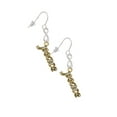 thumbnail image 3 of Delight Jewelry Goldtone Crystal Script ''Peace'' Silver tone Infinity French Earrings, 3 of 4