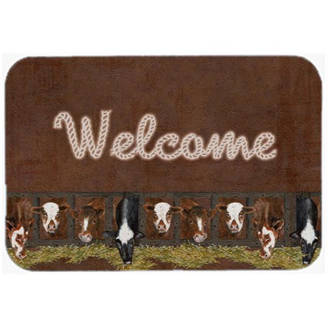 Carolines Treasures SB3058MP 7.75 x 9.25 In. Welcome Mat With Cows Mouse Pad- Hot Pad Or Trivet