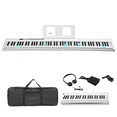 thumbnail image 2 of Tcbosik Foldable Piano Keyboard, 88 Key Semi Weighted Digital Piano with Bag, Headphone and MIDI Bluetooth for Beginner, White, 2 of 7