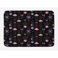 thumbnail image 1 of Lotus Bath Mat, Abstract Modern Pattern of Flowers Crescent and Star on Dark Background, Plush Bathroom Decor Mat with Non Slip Backing, 29.5" X 17.5", Charcoal Grey Multicolor, by Ambesonne, 1 of 2