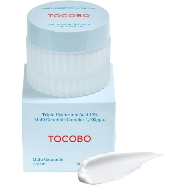 TOCOBO Multi Ceramide Cream 1.7 Fl oz / 50ml Moisture cream, Ceramide moisturizer, Korean Skin Care, Natural Ingredients, Sensitive Skin Cruelty Free, Korean Vegan Cream, 1.0 unidad