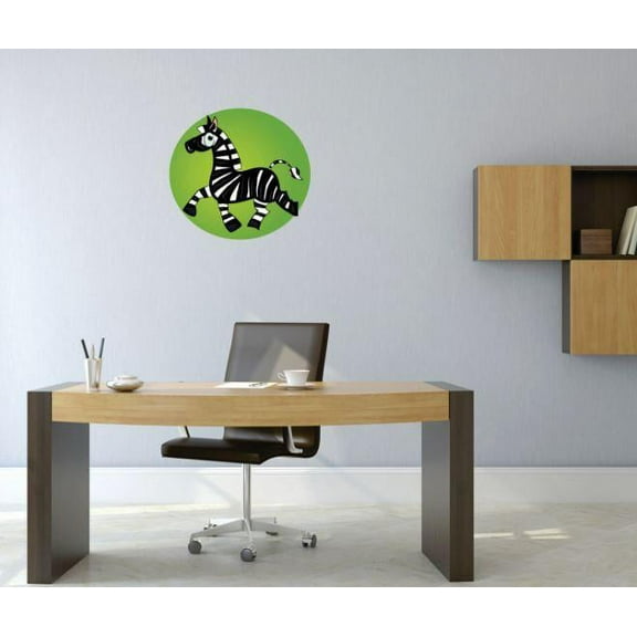 Custom Decals - Prices Reduced Vinyl Wall Sticker : Cartoon Zebra Funny Humor Animal Bedroom Bathroom Living Room Mural : 30 X30" -