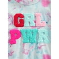 thumbnail image 6 of Toddler Girls Long Sleeve Crewneck Tie-Dye Letter Patterned Pullover Sweatshirt, 6 of 9