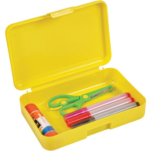 Deflecto Antimicrobial Pencil Box Yellow - External Dimensions: 5.4 Deflecto Antimicrobial Pencil Box Yellow - External Dimensions: 5.4