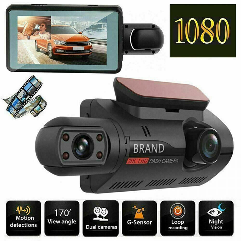 onn. 1080p HD Black Car Dash Cam, 2.4 LCD Screen, 110 Degree Vision Angle,  Play Video Recordings, 0.5 lb. 