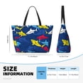 thumbnail image 4 of Gaeub Cartoon Shark Beach Travel Bag, Multi-Pocket Beach Bag, Summer Vacation Bag, Beach Essentials Tote, 4 of 7