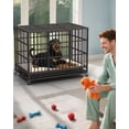 thumbnail image 2 of Heavy Duty Dog Crates for Large Dogs, Indestructible Escape Proof Kennel, Upgraded Reinforced Baseplate, Lockable Wheels, 48 Inch Double Door Design, Spacious Capacity, 2 of 7