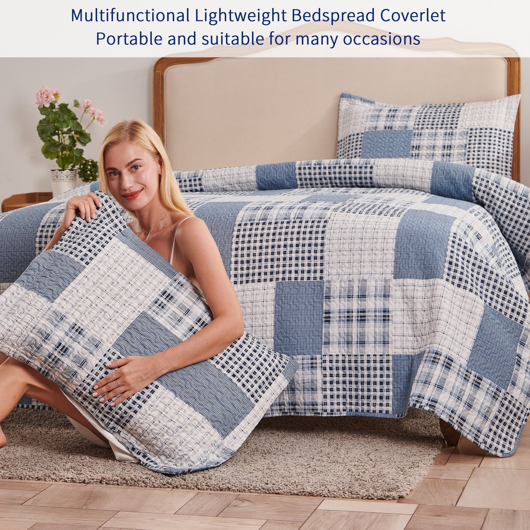 Hypoallergenic Bedspread Quality Quilted Embossed Duvet Bedspread Throw  Colorful Plaid Patchwork Bed Cover with 2 Pillowcases (50 * 70cm) Quilt Sets  (Color : Blue Size : 230 * 250cm) (Red 230*250cm) : : Home &  Kitchen