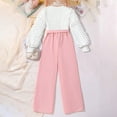thumbnail image 7 of Kiijoy Little Girls Outfits Solid Long Sleeved Top Pants Fall Clothes Set, Sizes 5-6, 7 of 7