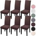 thumbnail image 1 of 4-packjulstolsöverdrag,stretch,avtagbartvättbarmatsalLeaves-chocolate6, 1 of 5
