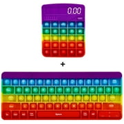 Sensory Keyboard Pop S, Push Pop Bubble Fidget Sensory S, Rainbow Silicone Popper For Kids Adults ( S A, 2 Pcs)